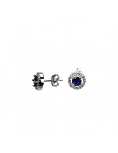 Pendientes Plata orlla con circ.azul