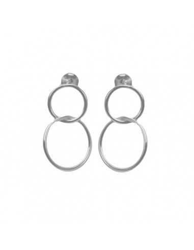 Pendientes plata doble ciculo