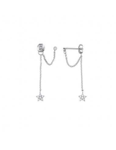 Pendientes plata rodio chaton...