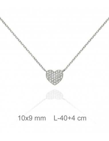 Colgante corazon con circonitas en pave