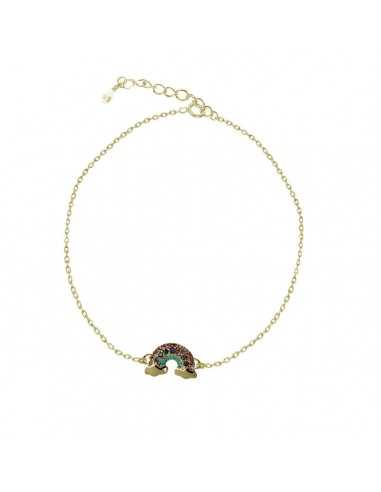 Pulsera Plata arco iris baño oro